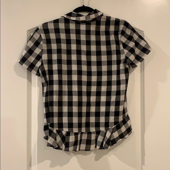 Madewell Peplum Button-Down Shirt in Gingham - Picture 3 of 7